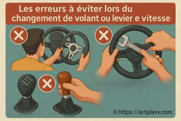 Les erreurs à éviter lors du changement de volant ou levier de vitesse