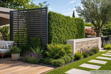 Délimiter les espaces extérieurs : astuces avec claustras, haies et murets