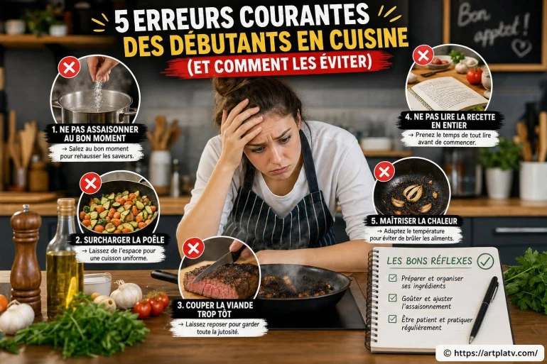 5 erreurs courantes des débutants en cuisine et comment les éviter