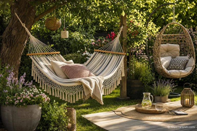 Aménager un espace détente avec un hamac ou une balancelle au jardin