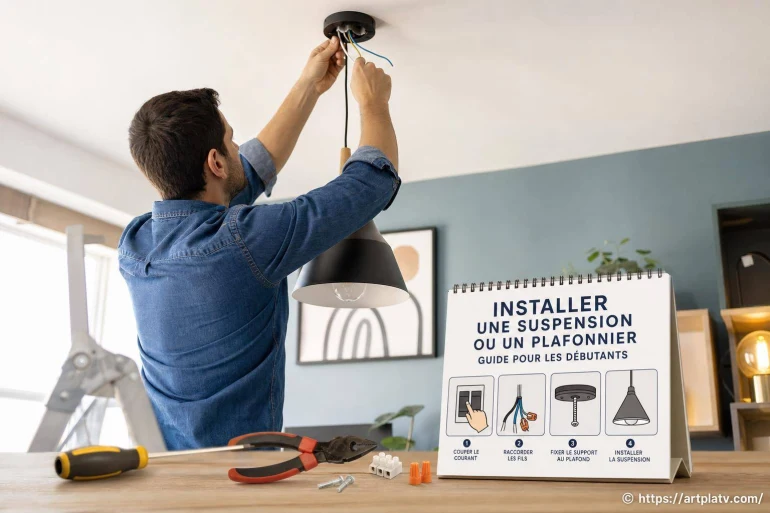 Installer une suspension ou un plafonnier : le guide pour débutants