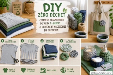DIY zéro déchet : transformer de vieux t-shirts en chiffons et accessoires